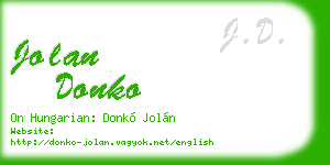 jolan donko business card